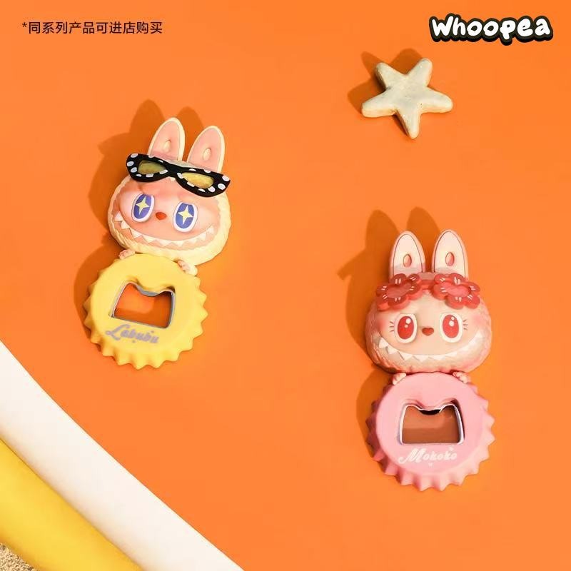 Labubu The Monsters Jump Into Summer Series Bottle Opener Fridge Magnet